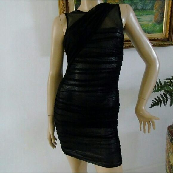 Jill Stuart Black Tulle Shimmering Bodycon Dress - Picture 1 of 8